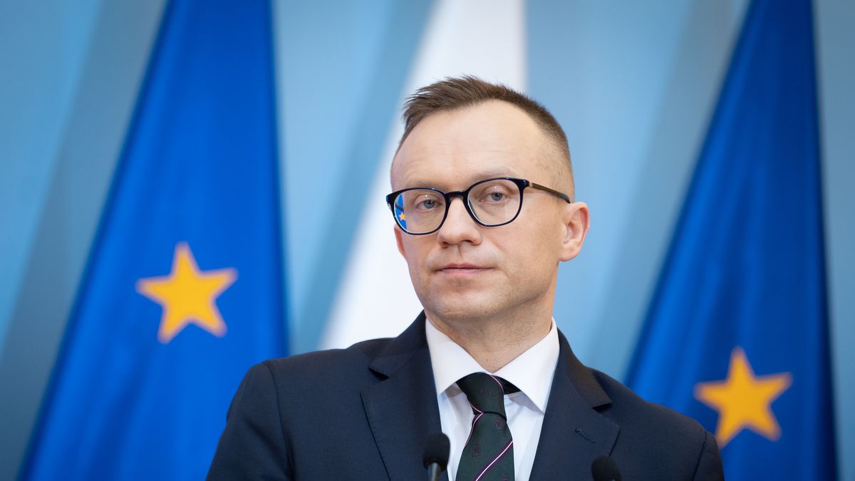 Polish Deputy Finance Minister Artur Sobon during a press conference with Polish Prime Minister in Warsaw, Poland, on March 24, 2022 (Photo by Mateusz Wlodarczyk/NurPhoto via Getty Images)