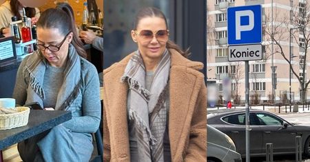 Kinga Rusin parkuje porsche za 300 tysięcy złotych w niedozwolonym miejscu i z torebką za 4 tysiące pędzi na śniadanie (ZDJĘCIA)