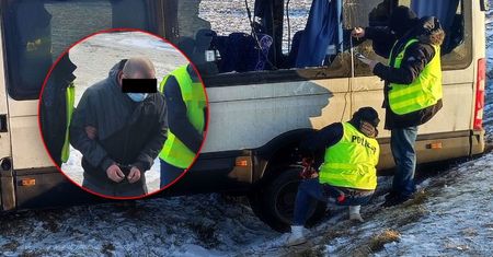Bus pasażerski w rowie, 8 osób rannych. Policjanci zatrzymali 35-latka z Lublina