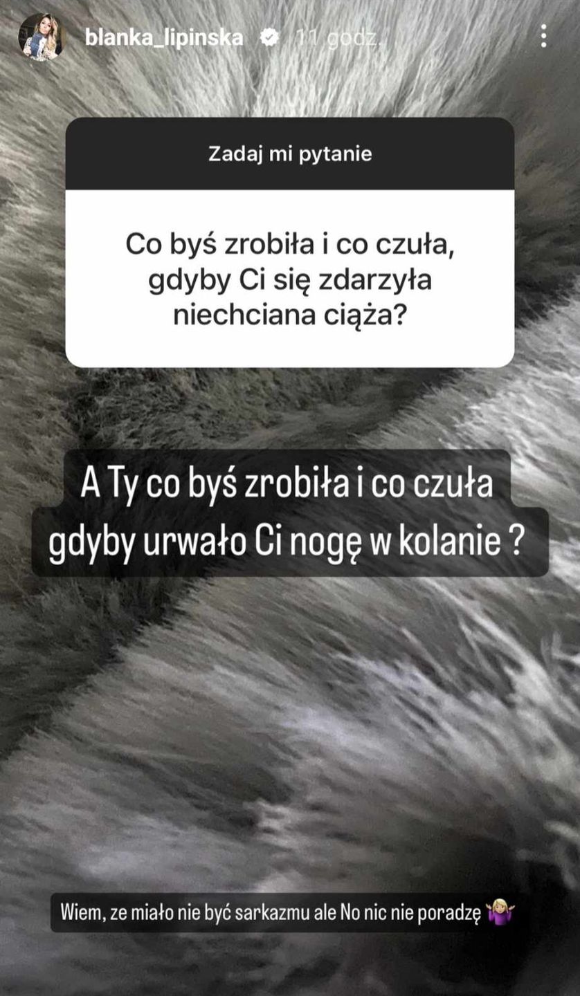 Blanka Lipińska na Instagramie