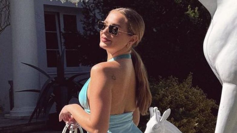 Wiktoria Gąsiewska na komunii chrześnicy 