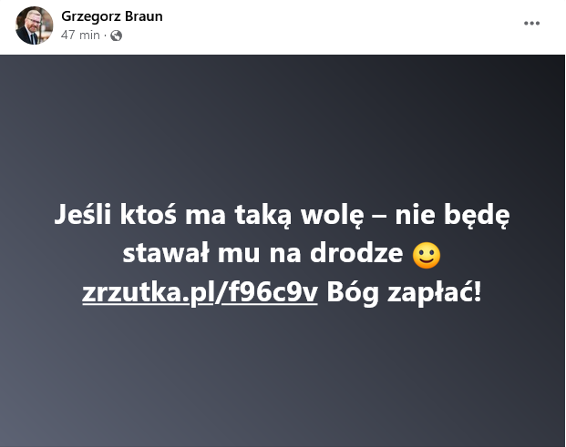 Zrzutka dla Grzegorza Brauna
