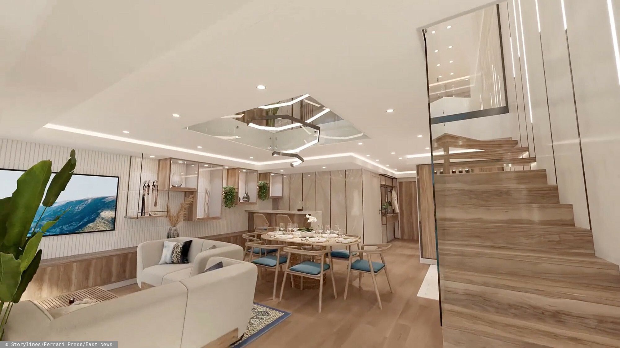 Luksusowe domy wakacyjne na wycieczkowcuFerrari Press Agency
Cruise 1
Ref 14143
17/08/2022
See Ferrari text
Pictures must credit: Storylines

A luxury liner set to sail the world is offering holiday homes costing up to $8 million USD / ?7.87 million euros.Private US residential ship maker Storylines and Croatian shipyard Brodosplit announced plans to build what they?re calling the world?s first environmentally conscious residential ship. The 753-foot vessel, dubbed MV Narrative, has begun its engineering phase. The two companies estimate it will cost $1.5 billion USD / ?1.48 billion euros to complete.The residences will range from $1 million USD / ?980.000 euros  to $8 million, with a limited number of 24-year leases available starting at $647,000 USD / ?637.000 eurosThe massive ship will have 547 residences and  will be the first of its kind to be powered by liquid natural gas propulsion. Its maiden voyage will traverse hundreds of destinations across six continents, and stops at ports are expected to span between one and five days.

OPS: Artists's impression of the Storylines MV Narrative cruise ship due to set sail in 2024.Accommodation includes this split level apartment

Picture supplied by FerrariStorylines