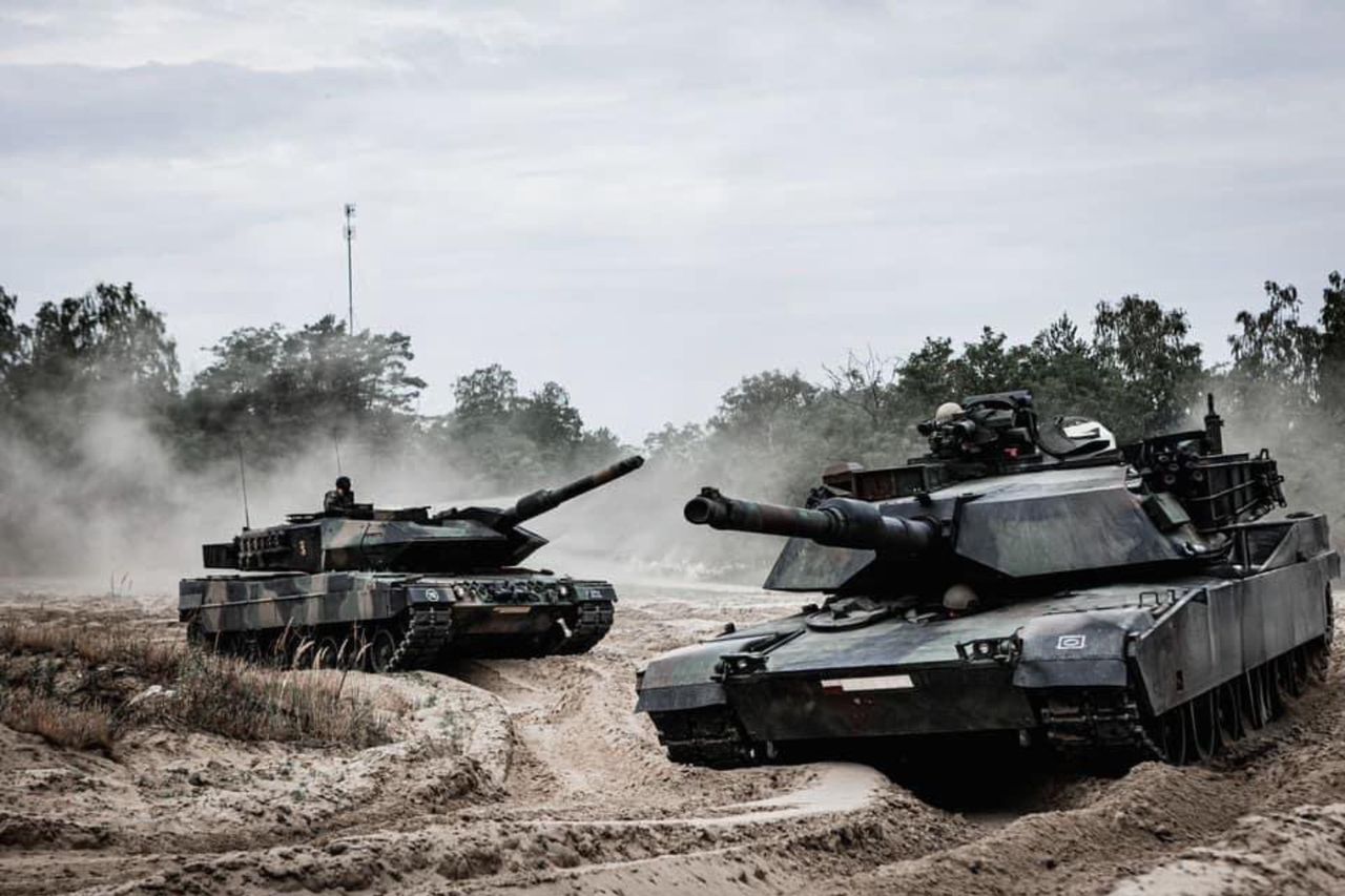 Polski Leopard i Abrams w trakcie działań taktycznych