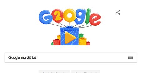 Wyszukiwarka Google ma 20 lat