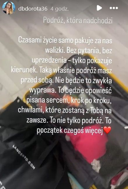 Wpis Doroty z "Rolnik szuka żony" o podróży