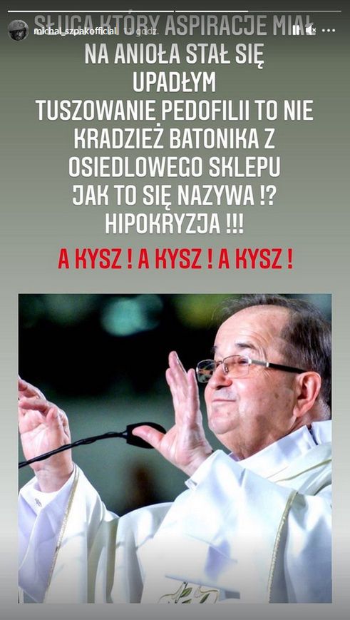Michał Szpak krytykuje Tadeusza Rydzyka