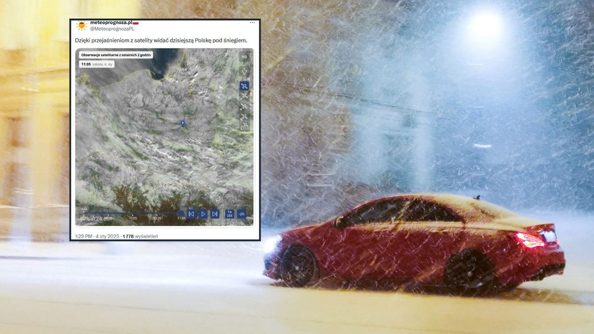 Atak zimy w Polsce. Śnieg widać z satelity