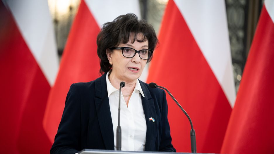 Marshal of the Sejm Elzbieta Witek during the 50th session of the Sejm (lower house of Polish Parliament) in Warsaw, Poland on March 8, 2022 (Photo by Mateusz Wlodarczyk/NurPhoto via Getty Images)