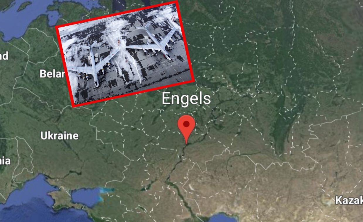 Baza lotnicza Engels-2 znajduje się około 800 km od lini frontu w Ukrainie