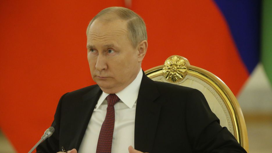 Russian President Vladimir Putin Attends The Summit Of Collective Security Treaty OrganisationMOSCOW, RUSSIA - MAY,16 (RUSSIA OUT) Russian President Vladimir Putin seen during the Summit of Collective Security Treaty Organisation (CSTO) at the Grand Kremlin Palace, May,16,2022, in Moscow, Russia. Leaders of post-Soviet states have gathered at the Kremlin for the summit of CSTO marking its 30th anniversary this year. (Photo by Contributor/Getty Images)Contributor