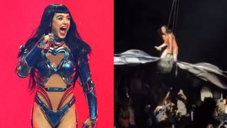 Niebezpieczna sytuacja na koncercie Katy Perry. Gwiazda prawie RUNĘŁA NA ZIEMIĘ! (WIDEO)