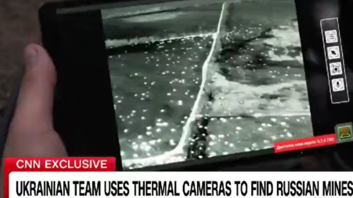 Kamera termowizyjna pokazuje, jak bardzo jest zaminowany teren w Ukrainie