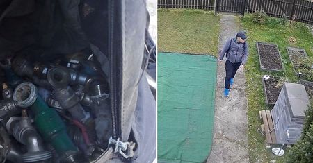 Działkowcy ujęli złodzieja, lecz ten zdołał się im wyrwać. W plecaku miał skradzione krany