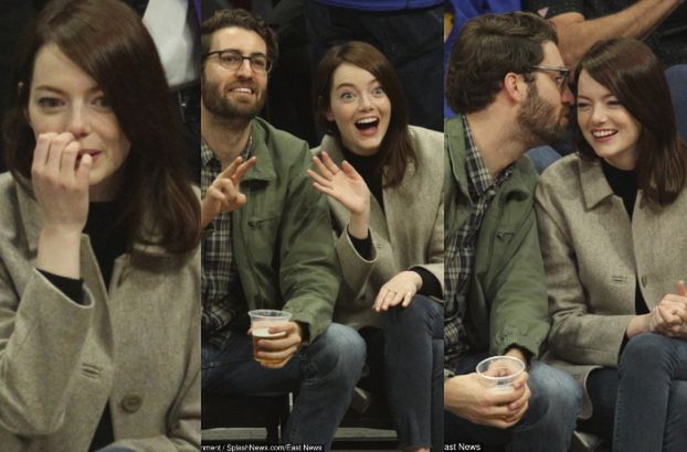 Emma Stone ekscytuje się meczem koszykówki w towarzystwie "tajemniczego" chłopaka (FOTO)