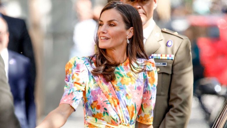 Królowa Letizia w kwiecistej sukience