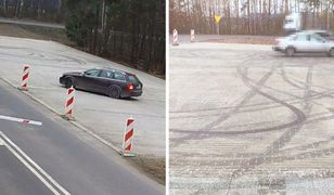 Kierowca Audi kręcił "bączki" na nowej kostce. Straty przewyższają wartość samochodu