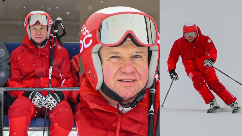 Andrzej Duda na nartach na Polanie Szymoszkowej