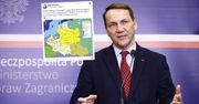 Putin sugerował przywrócenie dawnych granic. Sikorski zamieścił mapę