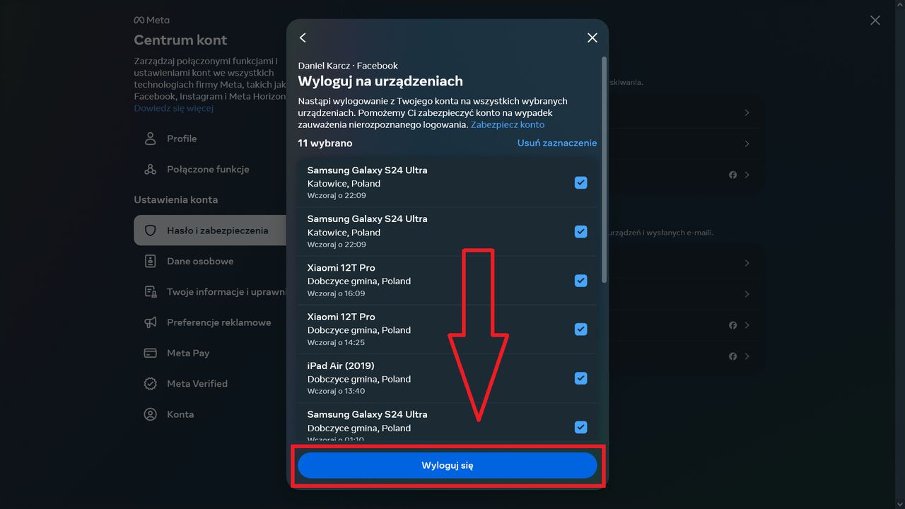 Facebook: Jak wylogować się na wszystkich urządzeniach?