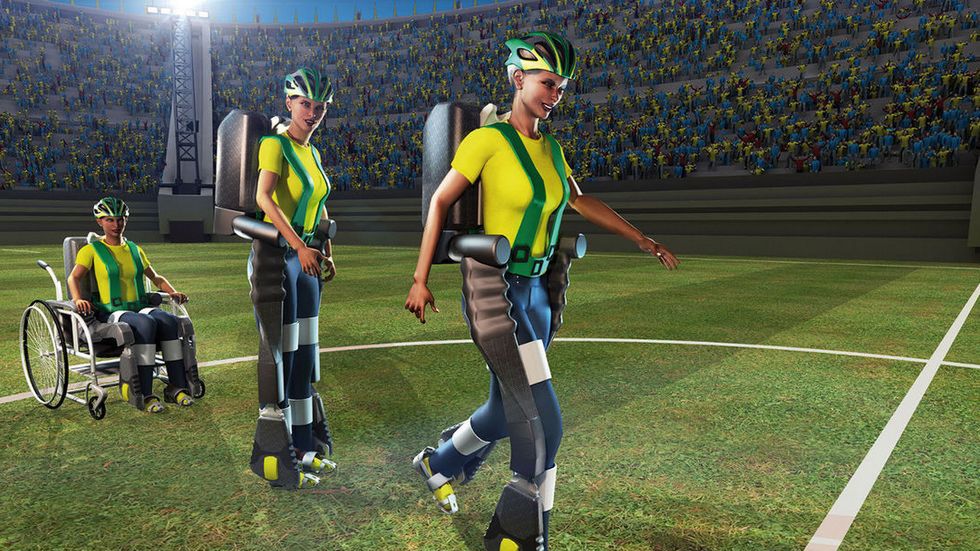 Sparaliżowany człowiek w sterowanym myślami egzoszkielecie rozpocznie mundial 1