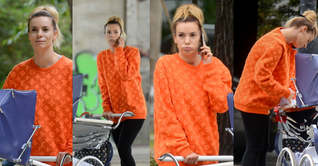 Nieumalowana Izabela Janachowska w stylizacji Louis Vuitton pcha wózek za 19 TYSIĘCY