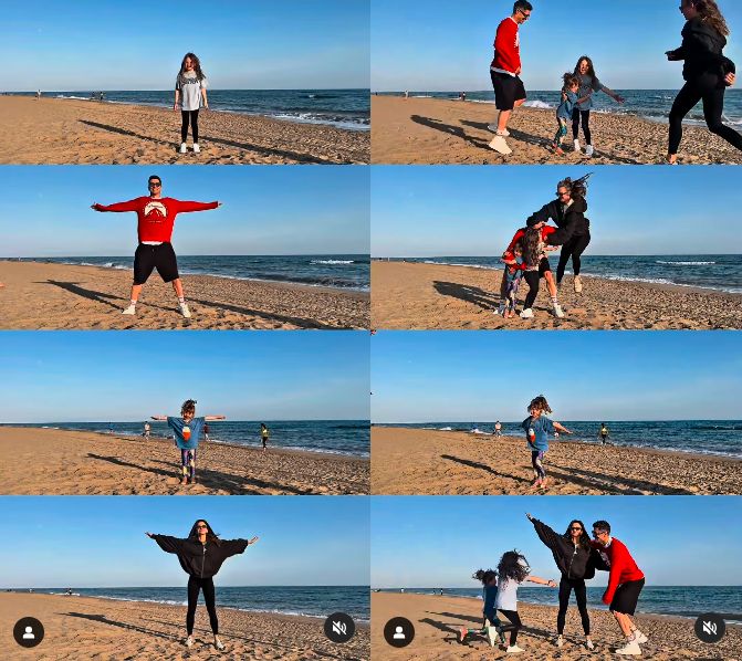 Plażowe harce rodziny Lewandowskich