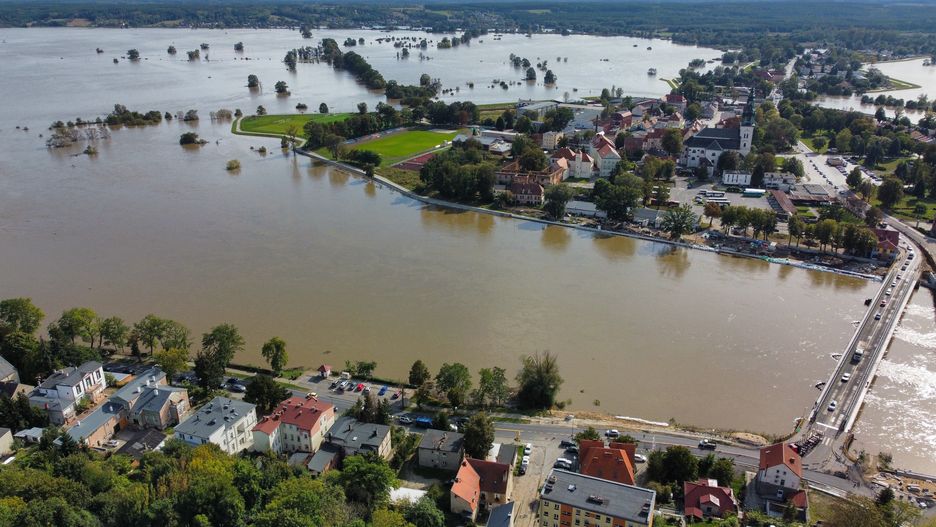 Wysoki stan wody w Krośnie Odrzańskim
