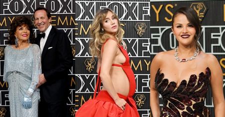 Emmy 2024. TŁUM gwiazd na gali rozdania nagród: Joan Collins z mężem, ciężarna Suki Waterhouse, wydekoltowana Selena Gomez (DUŻO ZDJĘĆ)