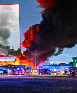 Pożar na pogorzelisku. Kłęby dymu nad Mińskiem Mazowieckim