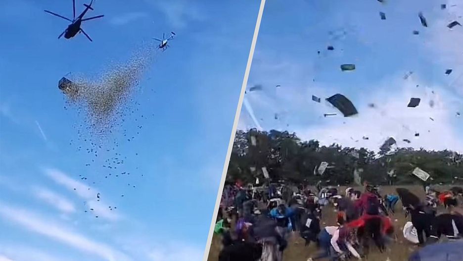 Czeska influencerka wyrzuciła z helikoptera prawie milion euro