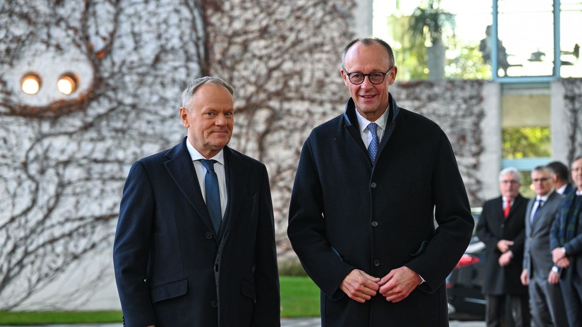 Premier Donald Tusk i kanclerz Friedrich Merz w Berlinie
