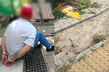 Rozebrał miejski chodnik i zrobił sobie własny. 41-latek ma zarzuty
