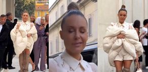 Małgorzata Rozenek przybywa na pokaz mody w Mediolanie w przebraniu CHMUROPIELUCHY (ZDJĘCIA)