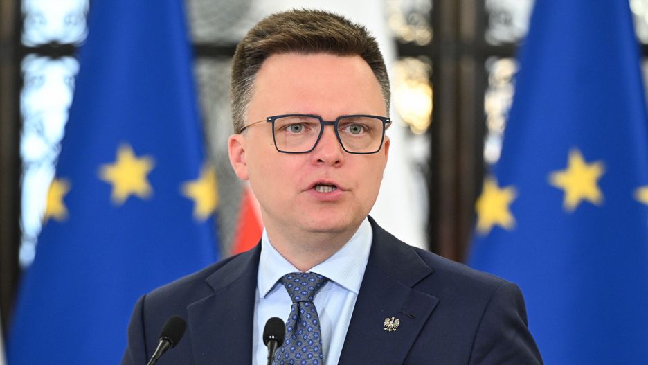 Warszawa, 03.06.2025. Marszałek Sejmu Szymon Hołownia na konferencji prasowej w Sejmie w Warszawie, 3 bm. (ad) PAP/Radek Pietruszka