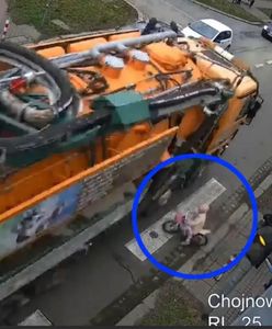 Dziecko na rowerku wjechało prosto w ciężarówkę