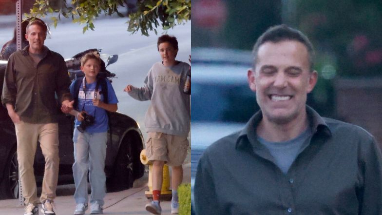 Ben Affleck na spacerze z pociechami