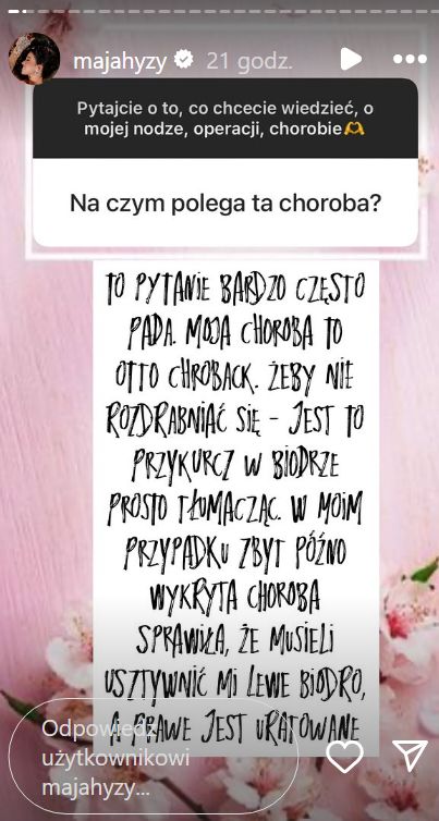 Maja Hyży podzieliła się szczegółami swojej choroby