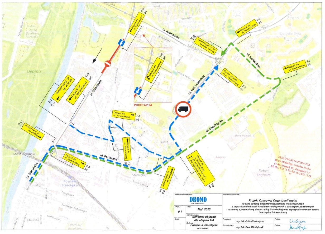 Poznań: Od niedzieli czasowe zmiany organizacji ruchu na Starołęce