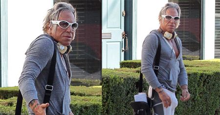 Mickey Rourke w BARDZO obcisłych legginsach... (ZDJĘCIA)