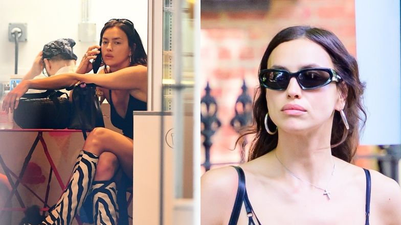 Irina Shayk roams around New York in zebra shoes