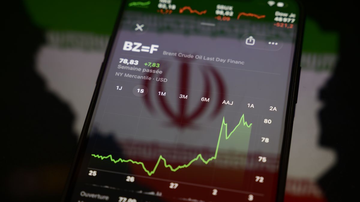 Photographic Illustrations - OPEC And The Brent Oil Price Surge
The Brent crude oil price chart is displayed on a smartphone screen placed on a reflective surface onto which a map in the colors of the Iranian flag is projected. The global price of Brent crude oil rises sharply following military strikes by the United States and Israel against Iran in Creteil, France, on March 2, 2026. (Photo by Samuel Boivin/NurPhoto via Getty Images)
NurPhoto
march 2, oil supply, oil demand, united states, samuel boivin, military strikes, geopolitical tensions, créteil, commodity trading, international relations, economic impact, oil price rise, energy security., global price, energy market, nurphoto, price fluctuation, brent crude oil, reflective surface, price chart, market response, global economy, market volatility, recent days, smartphone screen, petroleum industry