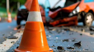 Wypadek w Bytomiu. Junakiem uderzył w osobówkę. Zawinił kierowca samochodu. Droga zablokowana. Ranny mężczyzna w szpitalu
