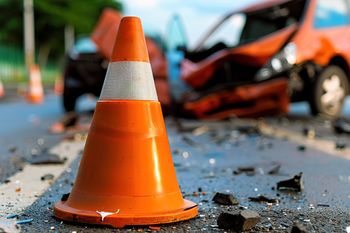 Wypadek w Bytomiu. Junakiem uderzył w osobówkę. Zawinił kierowca samochodu. Droga zablokowana. Ranny mężczyzna w szpitalu