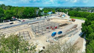 Budowa pętli tramwajowo-autobusowej na Wzgórzach Krzesławickich. Powstaje tam duża metalowa konstrukcja