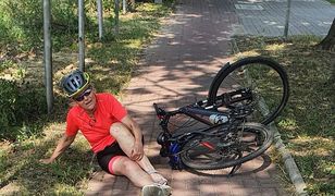 Wypadek radnej PiS na rowerze. O dziurze wiedziała od lat