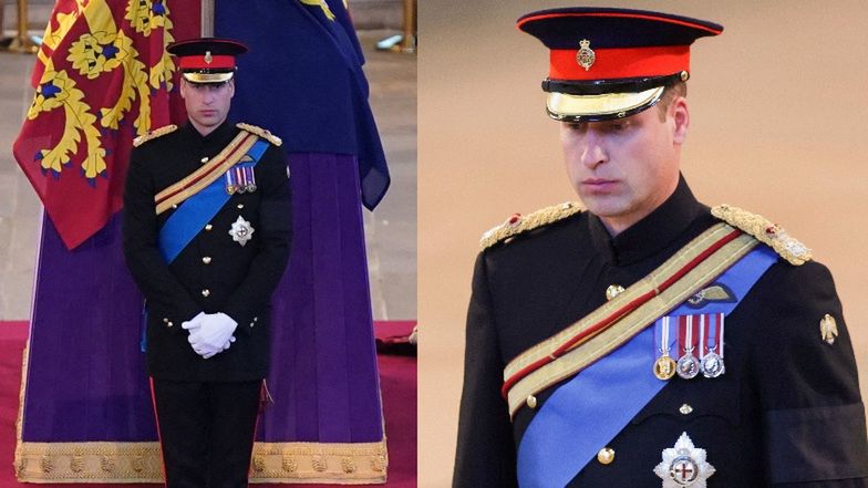 Wnuki królowej Elżbiety II przy jej trumnie