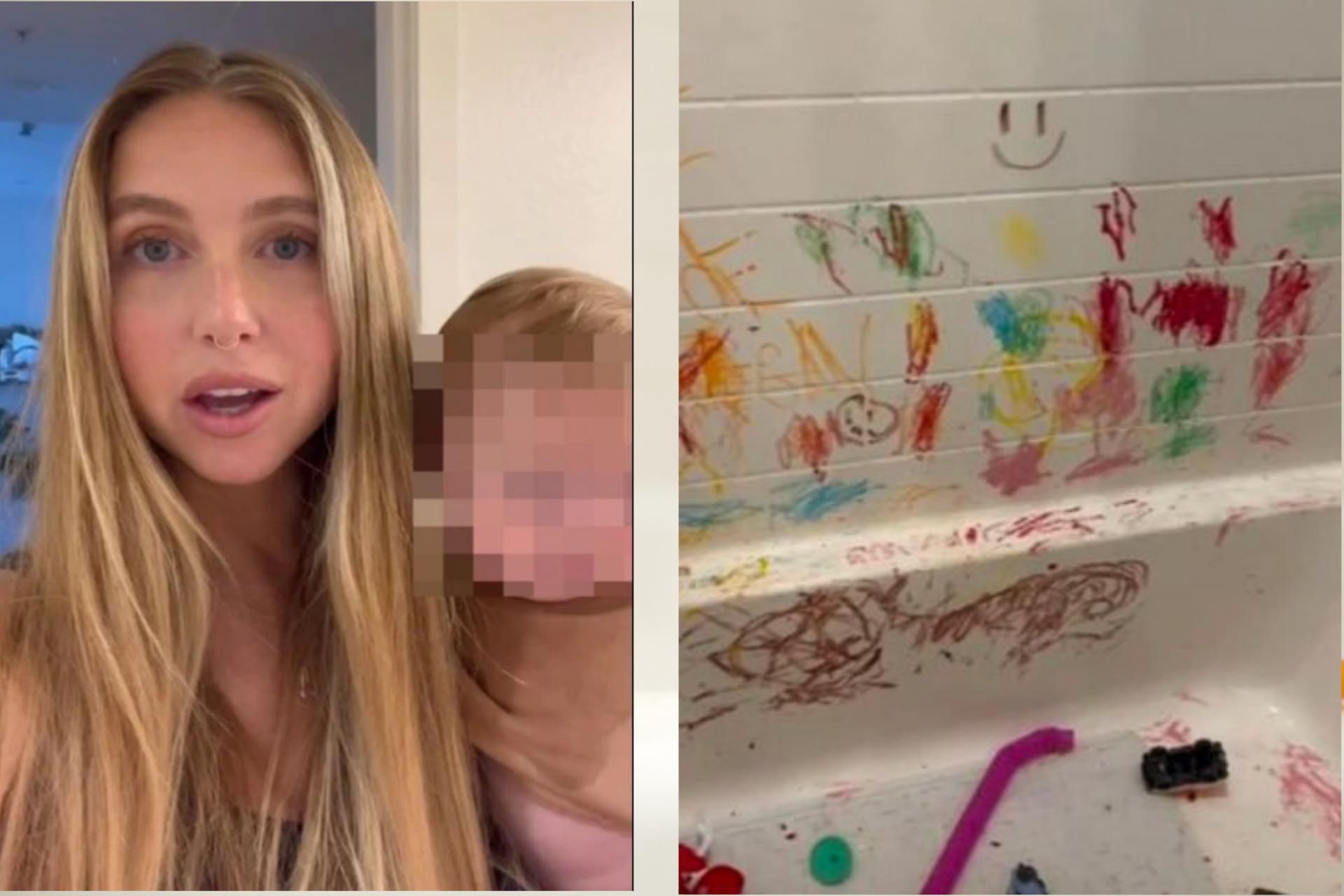 Tak wygląda łazienka Cait po kąpieli syna