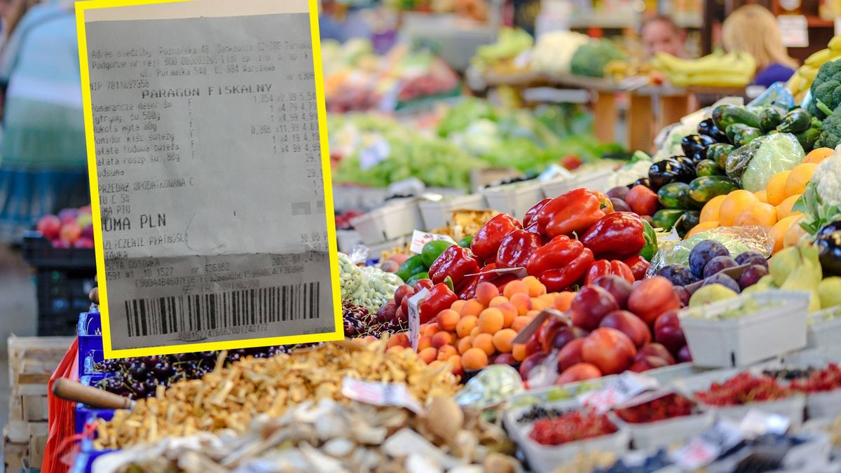 Internautka pokazała paragon za warzywa i owoce. 