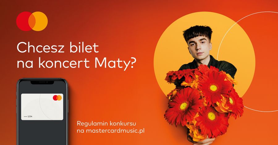 Zdobądź bilet na koncert Maty za 1 zł, płacąc kartą Mastercad.